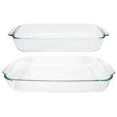 Pyrex Basics clear glass oblong baking dish 3-quart