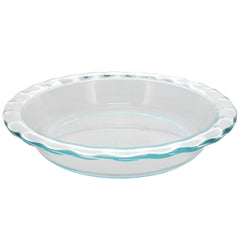Clear fluted rim design Pyrex pie plates USA made 2-pack