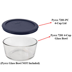 Dark blue Pyrex lid 7201-PC round 4 cup