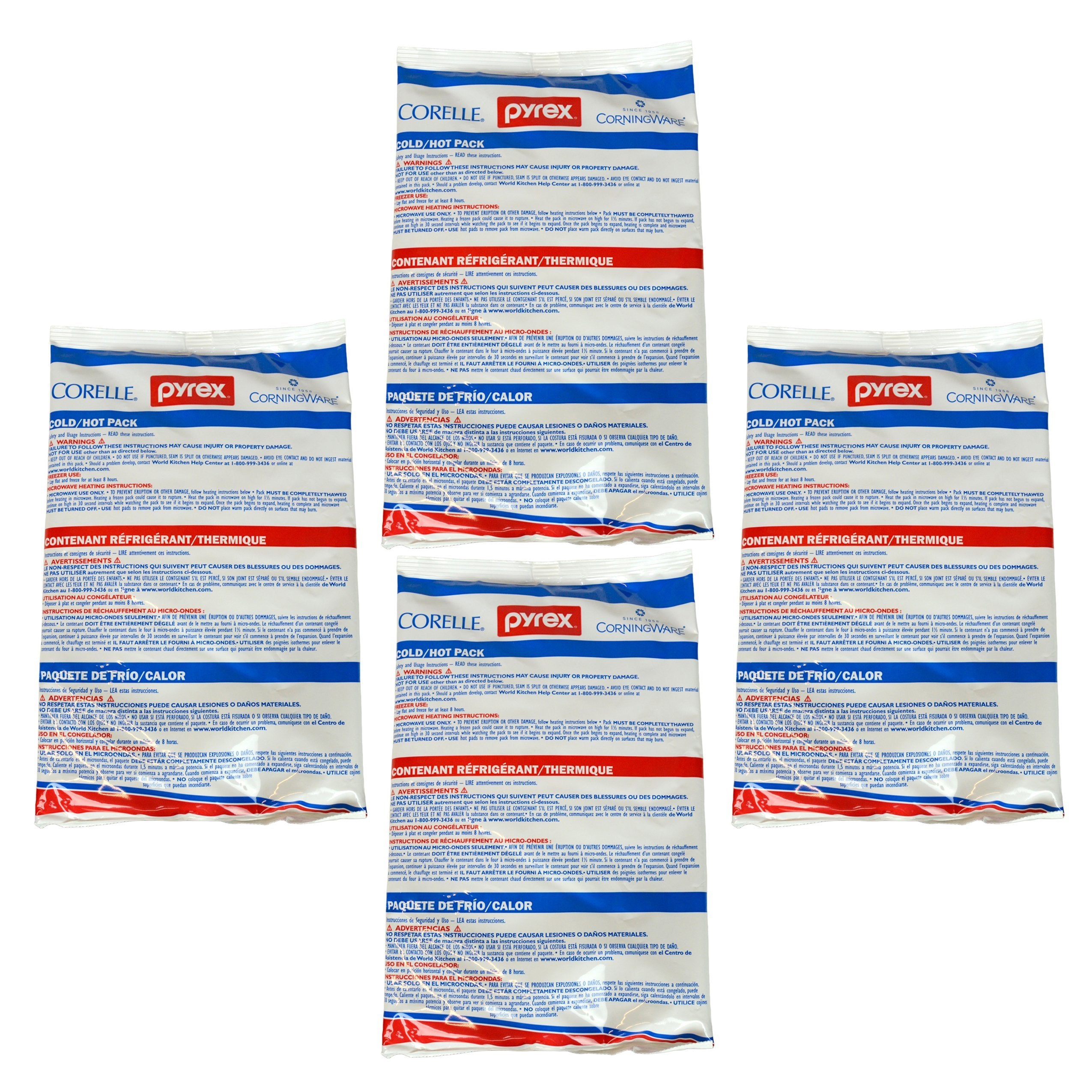 Pyrex Portables Large Hot Cold Pack 4-Pack Made in USA