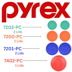 Red 6/7-Cup lid 7402-PC made in USA for Pyrex Mardi Gras lids