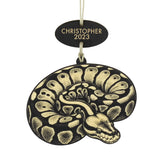 Python Snake Christmas Ornament made from birch wood