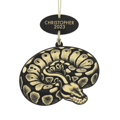 Python Snake Christmas Ornament made from birch wood