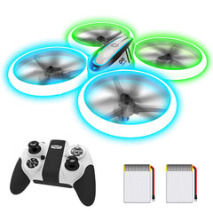 Q9s Drones for Kids neon LED lights blue and green