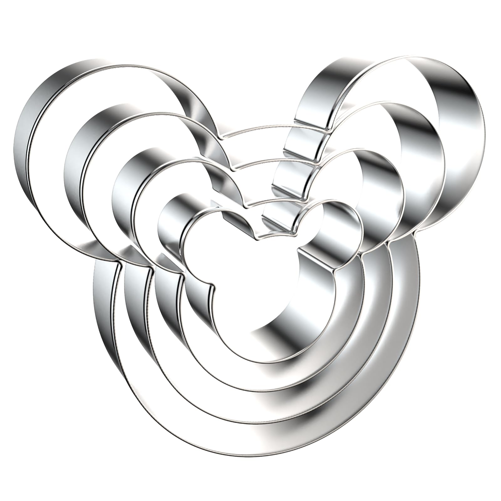 QAAQS mouse cookie cutter set sizes 5in 4in 3in 2in