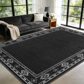 QDUIDU large geometric area rug dark grey for living room