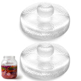 QFGasre 2 Pcs Glass Fermentation Weight Set in clear glass for wide mouth jars