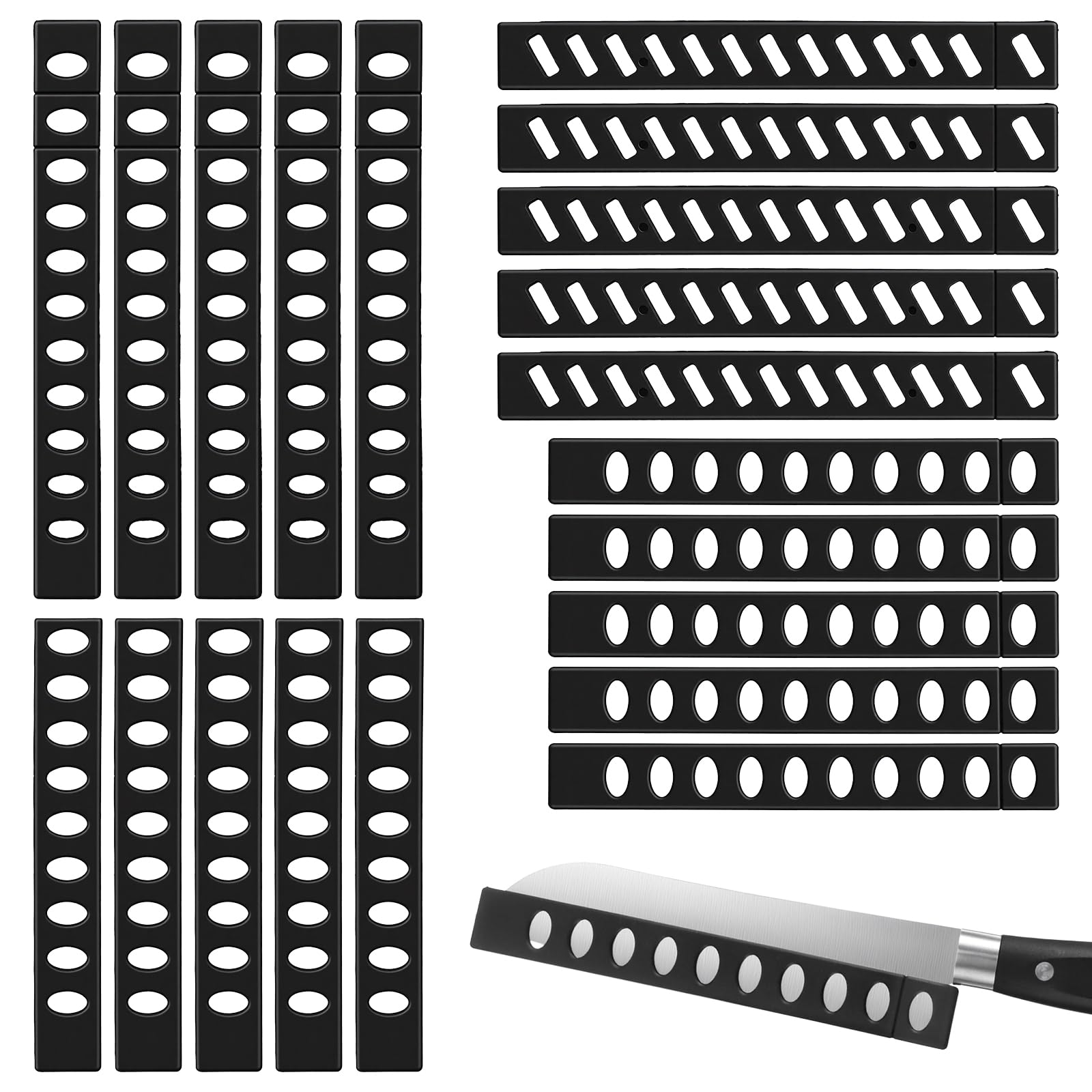 QFGasre 20pcs knife sheath set black PP