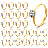 QfwdfcTrenz gold diamond engagement rings 50 pack laid out for wedding decor