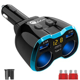 Qidoe cigarette lighter splitter with USB-C charger