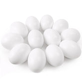 QMET 12 pieces white wooden fake eggs