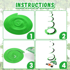 Cardstock and foil Patrick s Day swirl cards and streamers