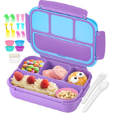 QQKO Bento Lunch Box for Kids purple with 4 compartments