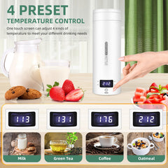 9 inch compact travel kettle with hidden handle design