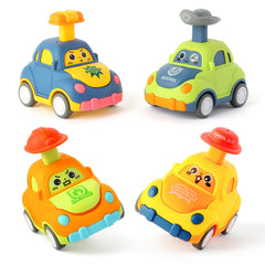 QSONSELL Car Toys pull back police car in 4-pack