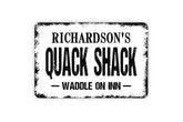 Quack Shack Metal Sign 8x12 front view