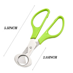 Stainless steel blades on quail egg cutter scissors