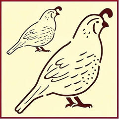Quail stencil template small 2.8x2.4 inch stencil on sheet