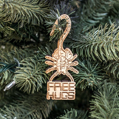 Texas made ornament label visible