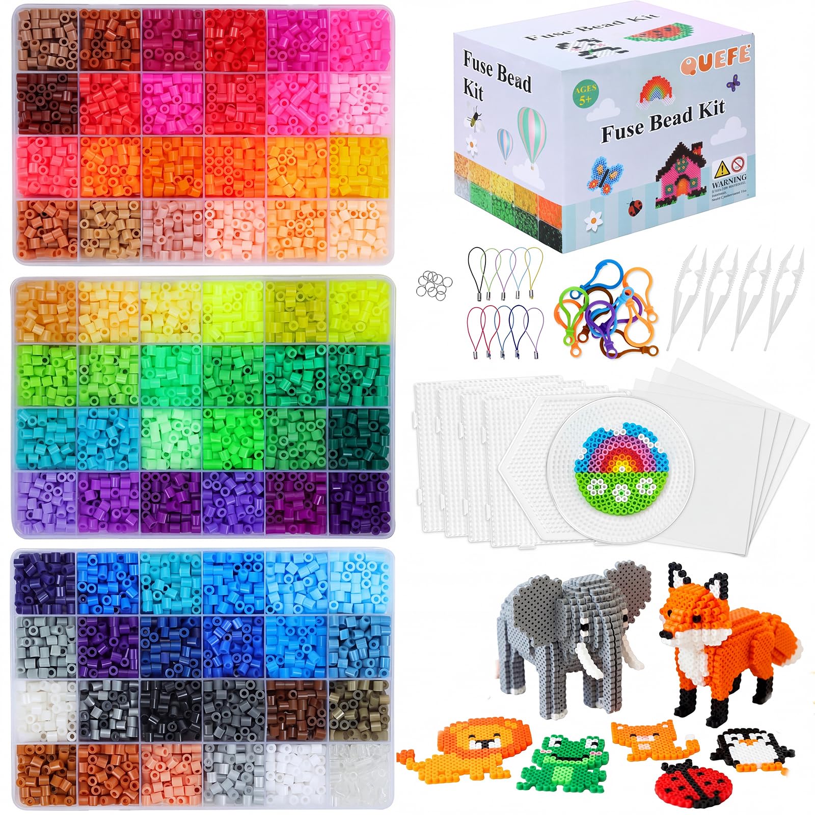 Quefe 72 colors fuse beads kit with 15000 beads