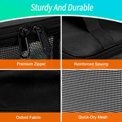 Quick Dry Mesh Shower Caddy with mesh panels and zipper