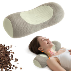 Qirelle Organic Buckwheat Cervical Neck Pillow 15x5 size