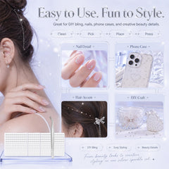 Pearl accents for face and hair rhinestones