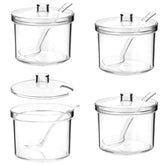 QWORK clear acrylic sugar bowl set with spoon close view