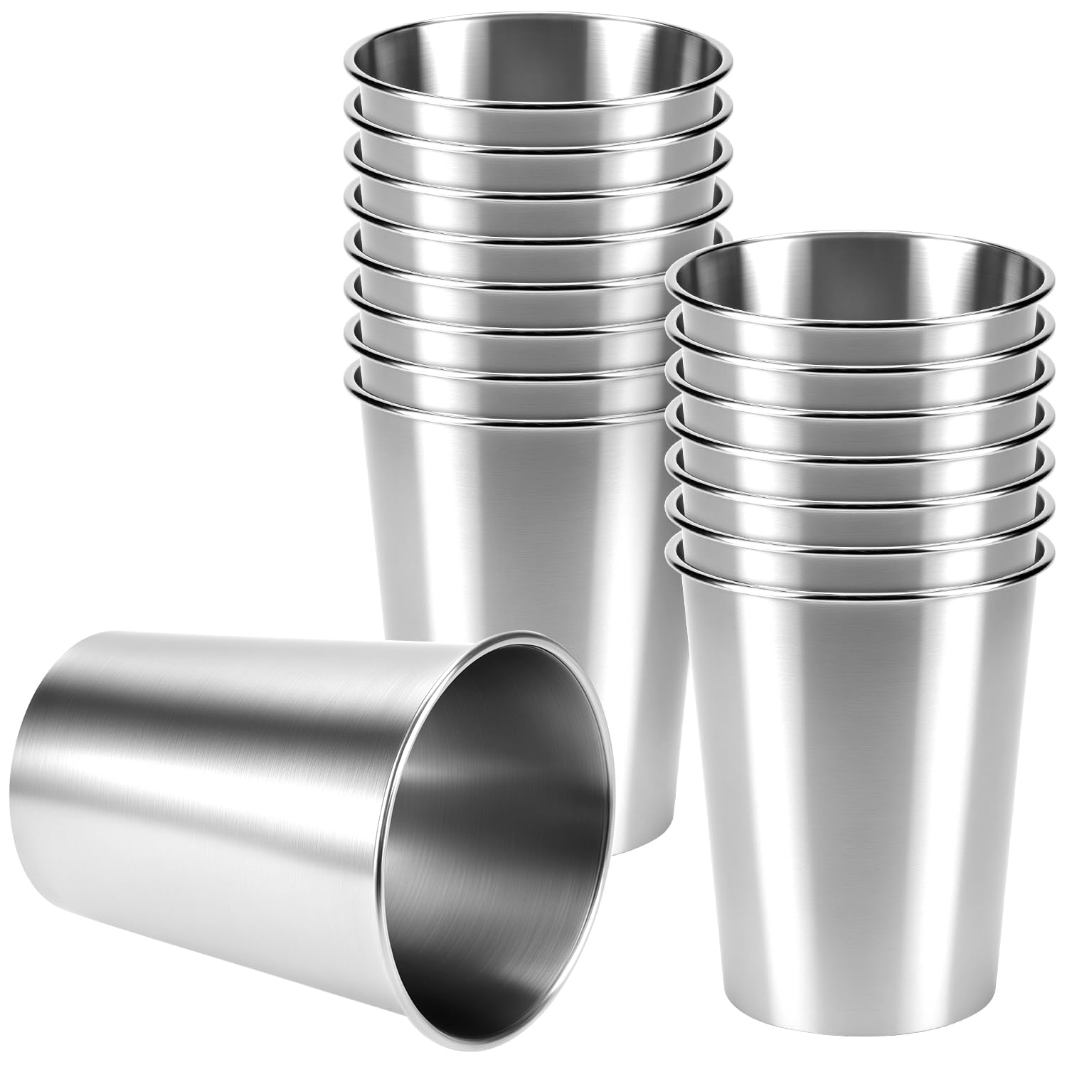 QWORK pint cups 350ml made from 304 stainless steel