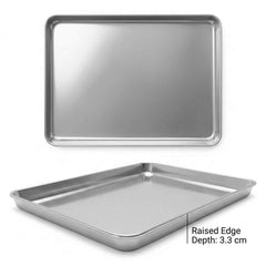 Raised edge design prevents items from sliding off the tray