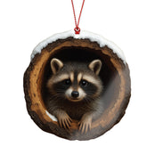 Raccon Gifts funny Christmas ornament on tree