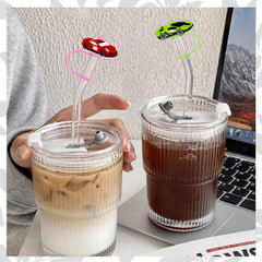 Race car silicone straw caps for 7-8mm straws