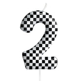 Racing Cars themed birthday candle number 2 for cake