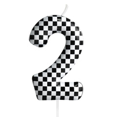 Racing Cars themed birthday candle number 2 for cake