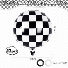 Racing checkerboard design balloon for race car party