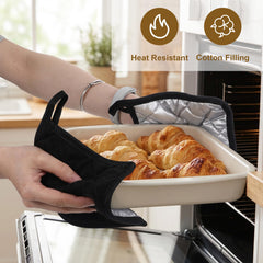 Square 17cm black pot holders for handling hot pots