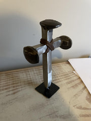 Wrapped center detail on Railroad Spike Cross 7 inch