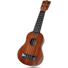 Raimy 17in Kids Ukulele wooden color ABS toy guitar with picks