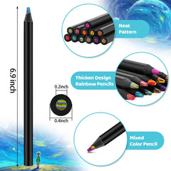 Rainbow colored pencils multicolor core