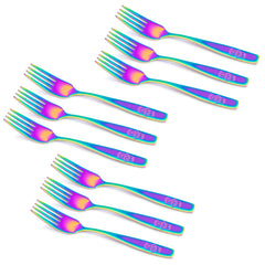 Rainbow kids forks set of 9 stainless steel 5.75 inch