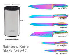 Rainbow Knives 8 inch Slicing Knife from 7 piece set rainbow finish