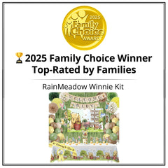 Pooh backdrop used in RainMeadow Winnie Baby Shower Decorations Kit