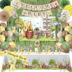 RainMeadow Winnie Baby Shower Decorations Kit Pooh backdrop