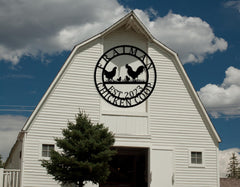 Ranch farm sign monogram decor with last name option