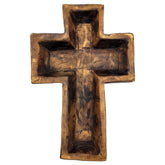 Ranch Junkie Mercantile large wood cross dough bowl with dimensions 17-19in long
