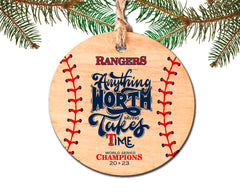 Rangers gift Ornament 2023 wooden ornament approx 4 x 3 inches