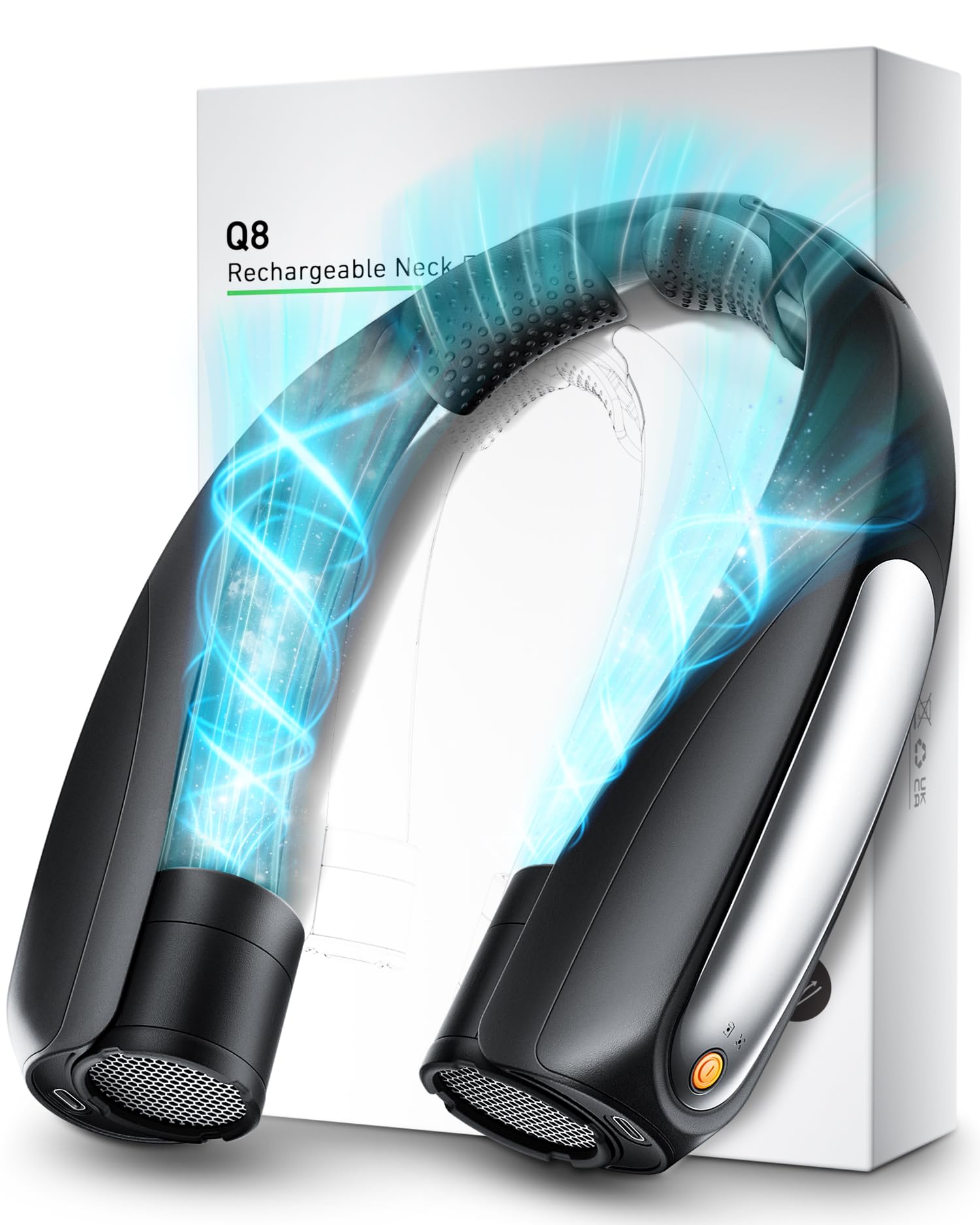 Rarekoas Portable Neck Fan 360° airflow wearable design