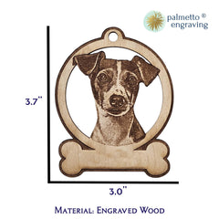 Rat Terrier Christmas Ornament 3 x 3.7 inches size