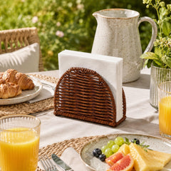 Open-front napkin holder designed for easy one-handed use