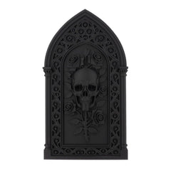 Raven Crest Studio skull roses wall art matte black finish